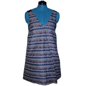 BCBGENERATION 12 Tapestry Print Tunic Dress Lightweight Sleevesless Multi Color
